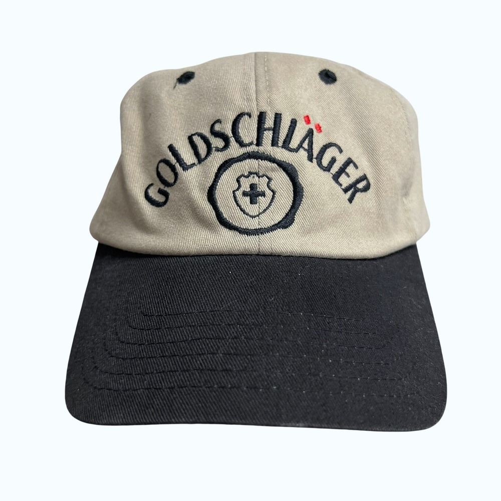 Vintage 90s Goldschlager Hat Yikes Promo Baseball Cap Swiss cinnamon Shnapps